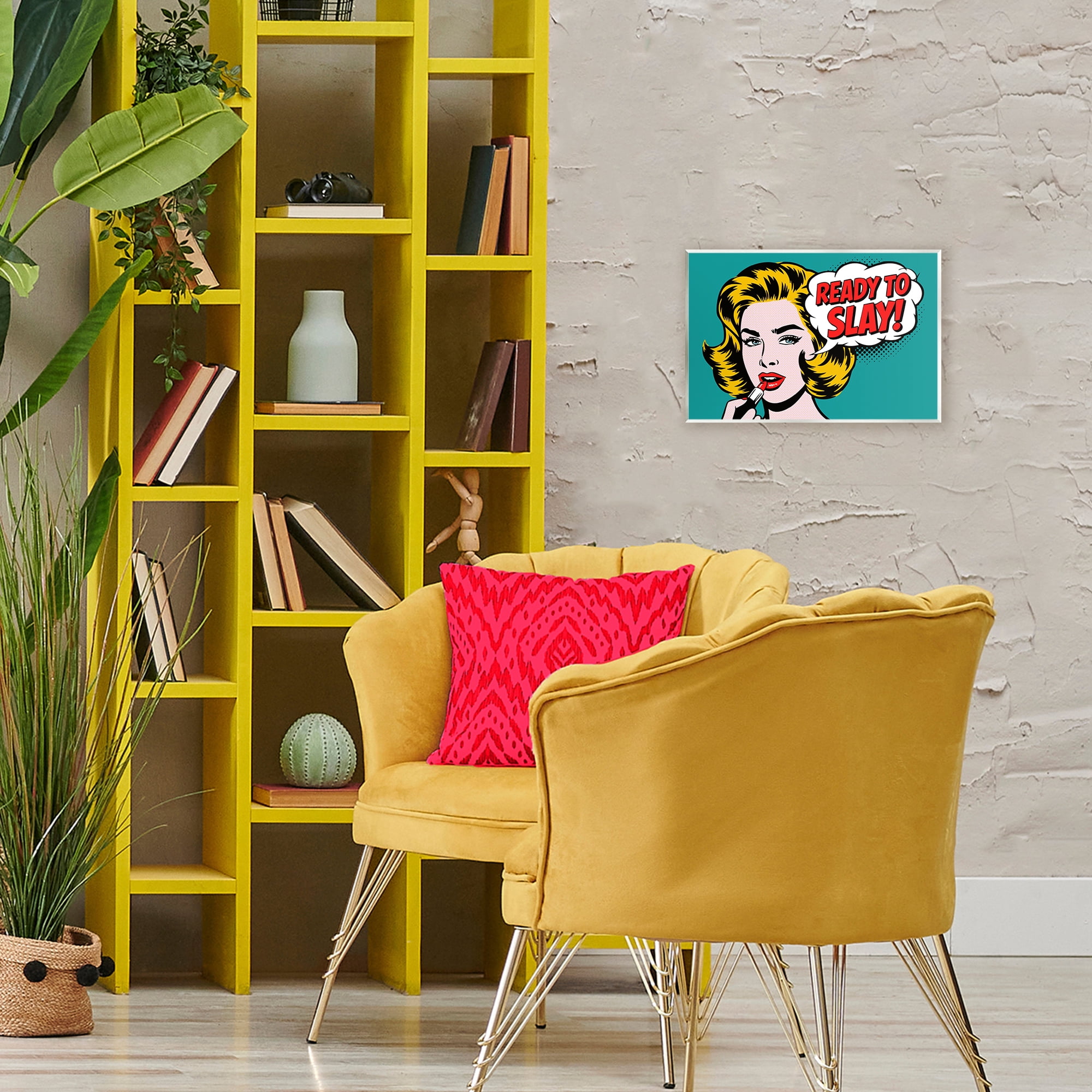 Stupell Industries Ready To Slay Pop Lipstick Wall Plaque Art, design by Andreas Magnusson