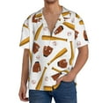thumbnail image 2 of Disketp Men's Hawaiian Baseball Sport Print Shirts Button Down Holiday Beach Shirts-Medium, 2 of 5