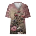 thumbnail image 3 of Babysbule Women's Tops Plus Size Women Short Sleeve Printed V-Neck Tops Tee T-Shirt Blouse, 3 of 4