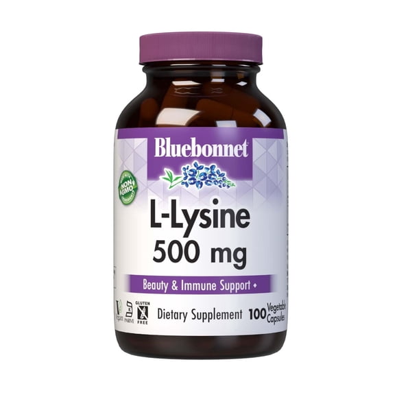 Bluebonnet L-Lysine 500mg, Healthy Immune Function, Supports Collagen Synthesis*, 100 Caps