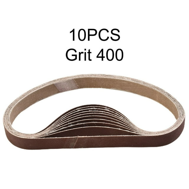 10Pcs 15*452Mm Sanding Belt 60-600-Grit for M10 Sander Adapter Polishing Machine