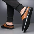 thumbnail image 6 of Men's Casual Loafers Fashion Simple Leather Walking Oxford Breathable Comfortable Slip-On Slippers Brown 8.5 US, 6 of 7