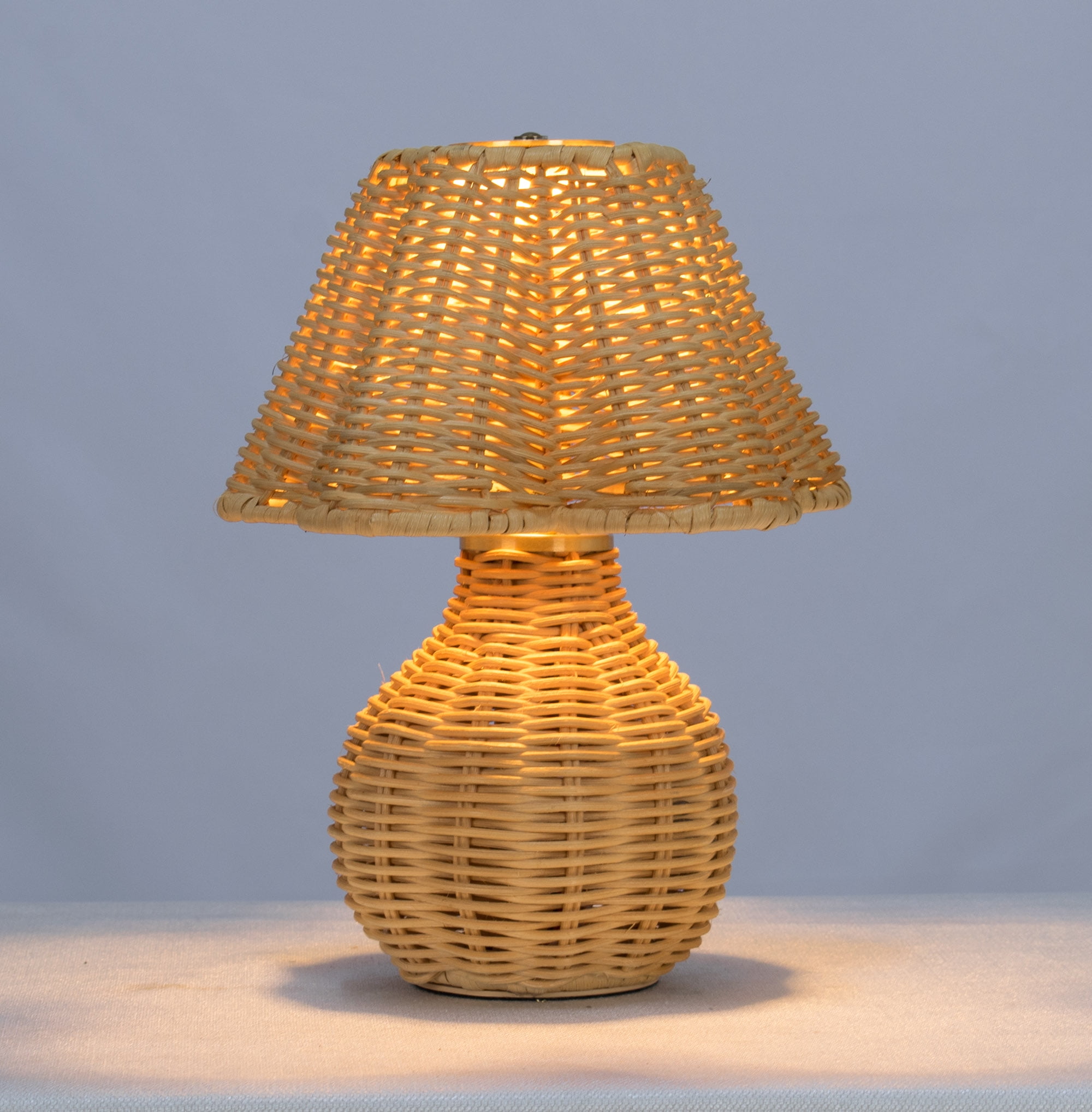 Better Homes & Gardens 9" Rattan Rechargeable Portable Lamp