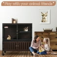 thumbnail image 6 of HABUTWAY 33''H Metal Large Ferret Cage, Rolling Chinchilla Cage, Critter Nation Cage, Indoor Wooden Pet Crate Furniture, 6 of 8