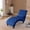 Navy, variant on SZLIZCCC Button-Tufted Chaise Lounge Indoor, Velvet Chair Lounge Chair with Acrylic Legs & Toss Pillow, Armless Rolled Backrest Leisure Sofa Recliner, Upholstered Lounges Chair for Living Room