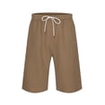 thumbnail image 3 of HCNTES Men's Cotton Running Shorts with Pockets Workout Bodybuilding Training Shorts(S,Coffee), 3 of 9