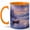 Orange, variant on Moonlit Lake Boat 11oz Ceramic Mug, Misty Forest Night Art