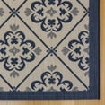 thumbnail image 3 of Gertmenian Paseo Bran Transitional Damask Navy and Sand Outdoor Area Rug, 5x7, 3 of 8