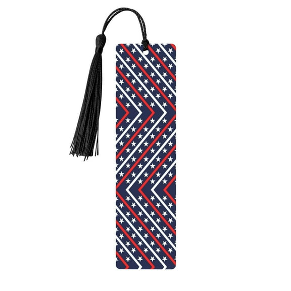 Kdxio Patriotic Star Print Metal Tassel Bookmarks,Perfect Gift for Art Lovers and Bookworms Metal Bookmarks for Women