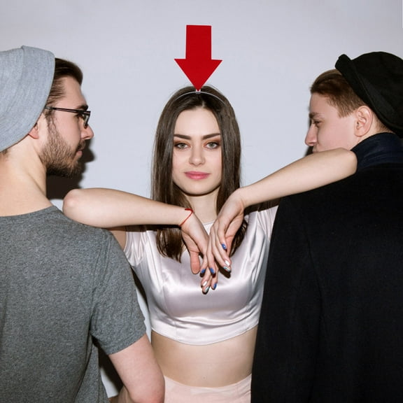 WHAMVOX 4 Pcs Location Arrow Exclamation And Questions Mark Headband Creative Symbol Hair Bands For Halloween Carnival Party Costume Accessory