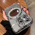 thumbnail image 7 of for iPhone 16 Pro Max Case with Kickstand, [Compatible with Magsafe] Shockproof Glitter Makeup Mirror Ring Holder Camera Protector Bling Girly Cute Phone Cover for iPhone 16 Pro Max (Gold), 7 of 7