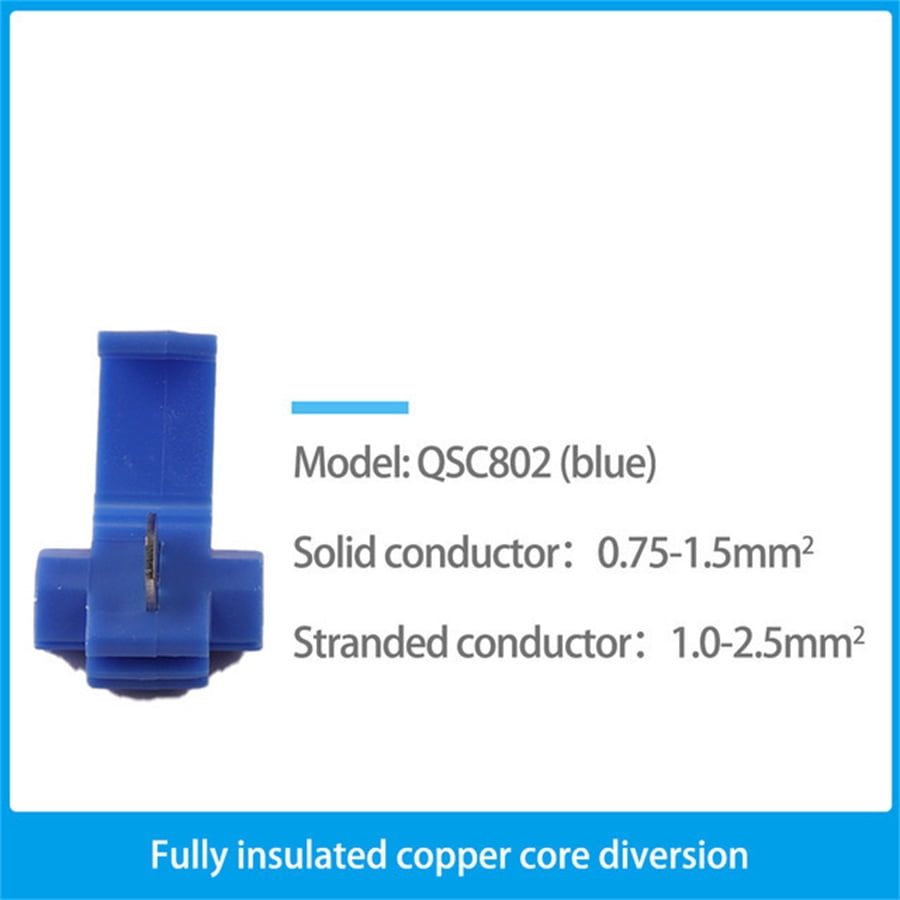 Blue Quick Terminals Cable Wire Connector 100 Piece