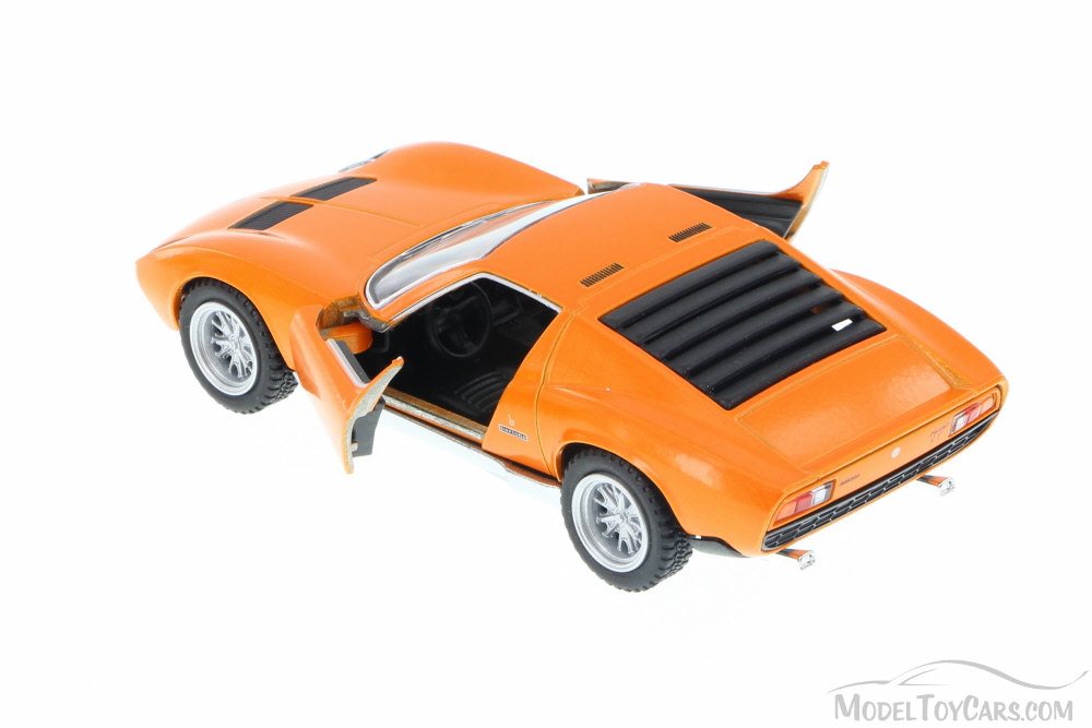 1971 Lamborghini Miura P400 SV Hard Top, Orange - Kinsmart 5390D