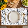 thumbnail image 4 of Dark Blue Grey Botanical Placemats Set of 6, Spring Floral Summer Farmhouse Placemats for Dining Table, Place Mats for Kitchen Tabletop, Waterproof Wipeable Dining Table Mats Set, 4 of 9