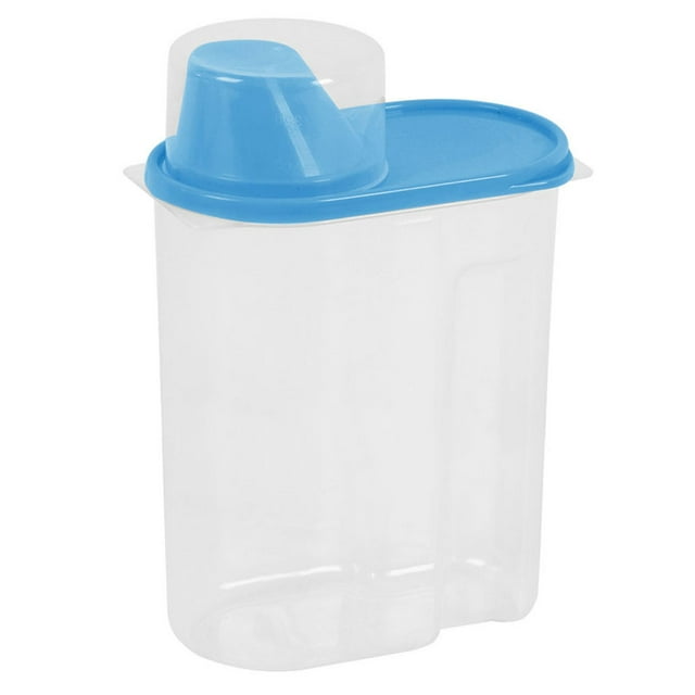 Caja de almacenamiento de alimentos de plástico de 2,5 l, contenedor hermético con tapas para verter, botellas de almacenamiento de cereales de Almacenamiento y organización del hogar Azul 2.5L Inteprter HA002828-05