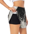 thumbnail image 3 of Lsque Double Exposure Cat Forest Printed Women's Running Shorts with Liner Pockets,Elastic Quick Dry Workout Athletic Gym Yoga Shorts,Womens High Waist Shorts-Medium, 3 of 9