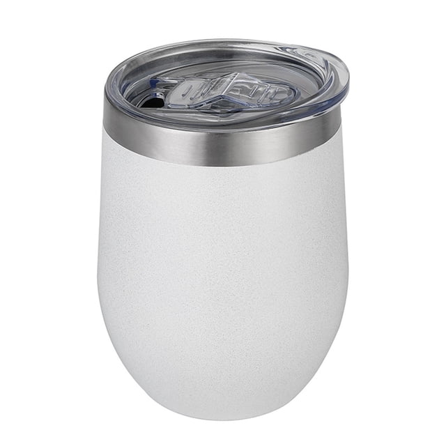 Taza térmica de acero inoxidable de gran capacidad, antideslizante, portátil, para exteriores, regalo, color blanco, 12 oz (360 ml)