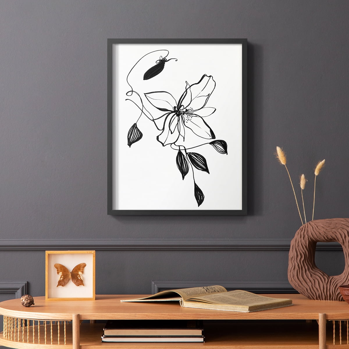 Wild Clematis I Framed Print in Black Solid Wood 22 x 28 Framed Print