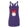 thumbnail image 2 of Wild Bobby, Cute Baseball Mom Ribbon Gift, Mother's Day, Women Tri-Blend Racerback Tank Top, Purple Rush, Large, 2 of 3