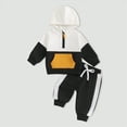 thumbnail image 2 of Xudanell Baby Boy Clothes 12-18 Months Baby Boy Outfit Half Zip Hooded Sweatshirt Long Pants Infant First Birthday Outfits, 2 of 5