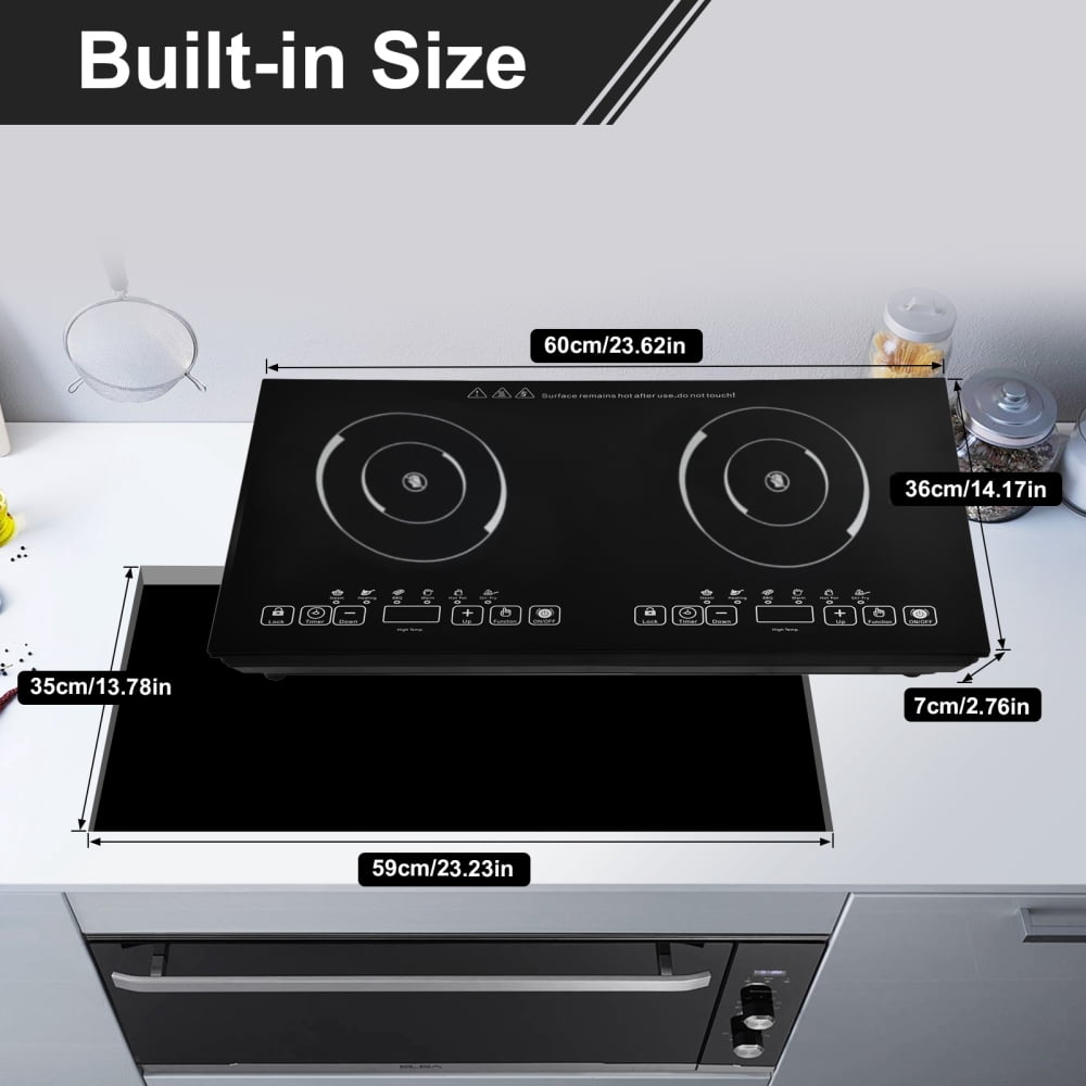 WZTO Electric Double Burner Touch Control 2000W2000W Kitchen Stove Portable Electric Hob 110V Electric Cooking Stove for Fry Simmer Steam sincere