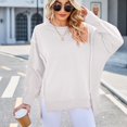 thumbnail image 2 of Defitshape Women's Sweatshirt Long Sleeve Pullover Fall Hoodless Fashion Thick Workout Crewneck Winter Pullover Top White Small, 2 of 4