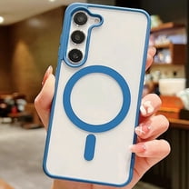 ELEHOLD for Samsung Galaxy S22 MagSafe Case, Magnetic Clear Case for Galaxy S22 / S22 Plus, Hybrid TPU Bumper Shockproof Crystal Clear Anti-Scratch Slim Thin Case Cover 6.6 Inch,Deep Blue