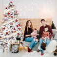 thumbnail image 5 of 7.5ft Pre-lit Snow Flocked Christmas Tree, Pre Decorated White Christmas Tree with Lights 550 LED 72 Ornaments 8m Ribbon,11 Light Modes Flocked Frosted Christmas Tree with Remote Control, 5 of 10
