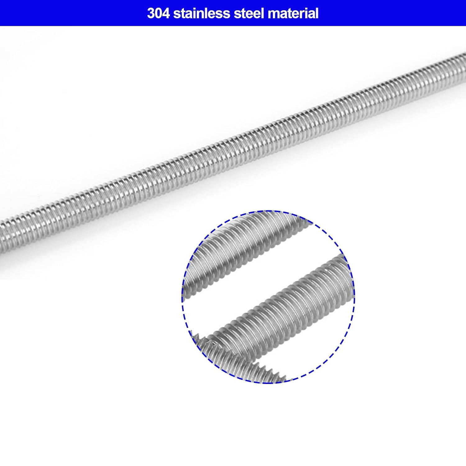 Stainless Steel 24 Pack M4 Threaded Rod with Hex Nuts - Includes 8 Studs & 16 Hex Nuts for Hangers & Garden Stake Rods (14 Inch)