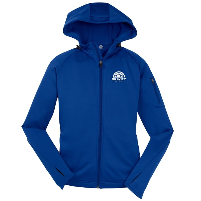 Chaqueta con capucha de Fleece Fleece de Gravity Outdoor Co. - Logotipo blanco - Real verdadero - M Gravity Outdoor Co. suéter