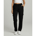 thumbnail image 2 of Real Essentials 3 Pack: Women's Fleece Cargo Sweatpants, Open Bottom Lounge & Athletic Casual Pants with Pockets, 2 of 6