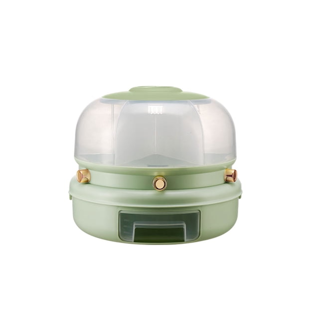 Bewildely Dispensador de arroz Reemplazo de 360 grados Sellado a prueba de humedad Control de botón de rejilla múltiple Cubo de Organizadores de utensilios de cocina 1 Capa Verde Claro