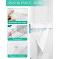 thumbnail image 3 of No Hook Shower Curtain with Snap in Liner, Turquoise and Red Starfish Seashell Jellyfish Coral Hotel Shower Curtains for Bathroom, Washable Shower Curtain Liner Set with Mesh Top Window, 72"x72", 3 of 6