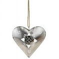 thumbnail image 2 of 6" Silver and Red Country Rustic Floral Heart Christmas Ornament, 2 of 2