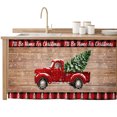thumbnail image 2 of Red Truck Christmas Cabinet Curtain 28"Wx51"L,Dustproof Storage Cabinet Curtain with Self Adhesive Tape,Red Black Plaid Xmas Tree Vintage Tall Pantry Cover Drape for Kitchen,Utility Closet, 2 of 9