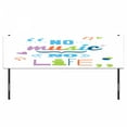 thumbnail image 3 of Saying Headboard, No Music, No Life Fun Cheering Saying Musical Key Doodles Style Art Print, Upholstered Decorative Metal Bed Headboard with Memory Foam, King Size, Multicolor, by Ambesonne, 3 of 4