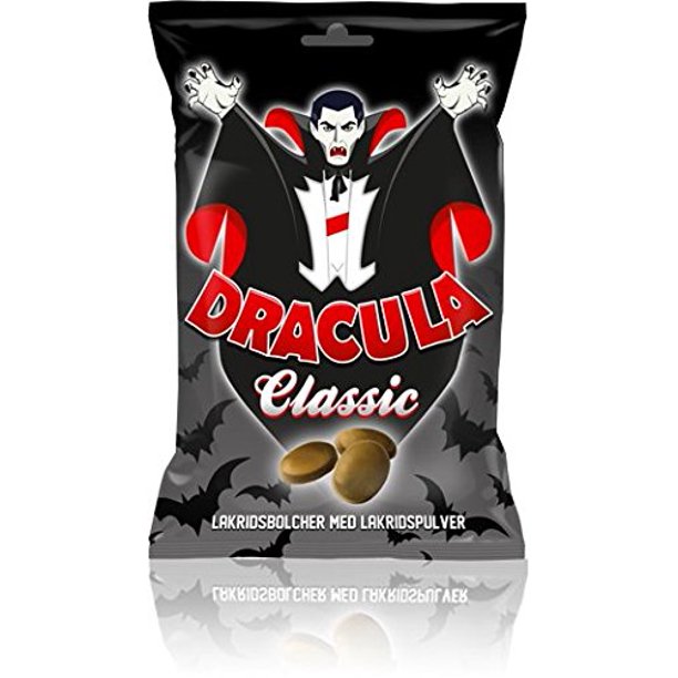 Scan Choco Dracula classic danish hard licorice bag of 130g 4.5 oz