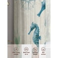 thumbnail image 6 of Vintage Ocean Sheer Curtains 54 Inch Long 2 Panels, Seahorse Starfish Seagrass Compass Nautical Light Filtering Rod Pocket Curtains, Sheer Voile Drapes for Living Room Bedroom, 52"x54", 6 of 8