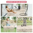 thumbnail image 3 of Beige Hanging Chair, Steel Fasteners, Twisted Cotton Ropes, Porch Swing Chair, Macrame Hammock Chair, For Play, Leisure, Veranda, 3 of 7