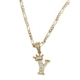 thumbnail image 1 of Cadena y dije de brillos con corona de oro laminado letra Y, 1 of 7