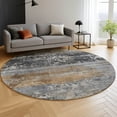 thumbnail image 6 of Addison Rugs Mayfield Premium Machine Washable Transitional Abstract Gray Round Rug, 8' x 8', 6 of 6