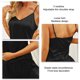 thumbnail image 5 of Conjunto de pijama con tirantes finos de 2 piezas, seda de hielo, cuello en V, sin espalda, lazo frontal, ropa de dormir de satén, lencería, negro, XL, 5 of 6