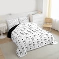 thumbnail image 3 of jejeloiu Ribbon Cute Bowtie Full Size Comforter Sets,Kawaii Black Loves Bedding Sets For Teens Reversible 3-Piece, 3 of 8