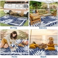 thumbnail image 5 of Modern Outdoor Rug, Waterproof Outdoor Area Rugs, Reversible Plastic Straw Carpet for Deck, Porch Picnic, Balcony, Beach, Blue, 8*10 ft, 5 of 7