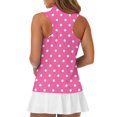 thumbnail image 5 of HUIACONG Sleeveless Golf Tennis Shirt with Pink Polka Dot Pattern, Workout Tank Tops Made with Polyester Fabric for Indoor and Outdoor Activities, 5 of 7
