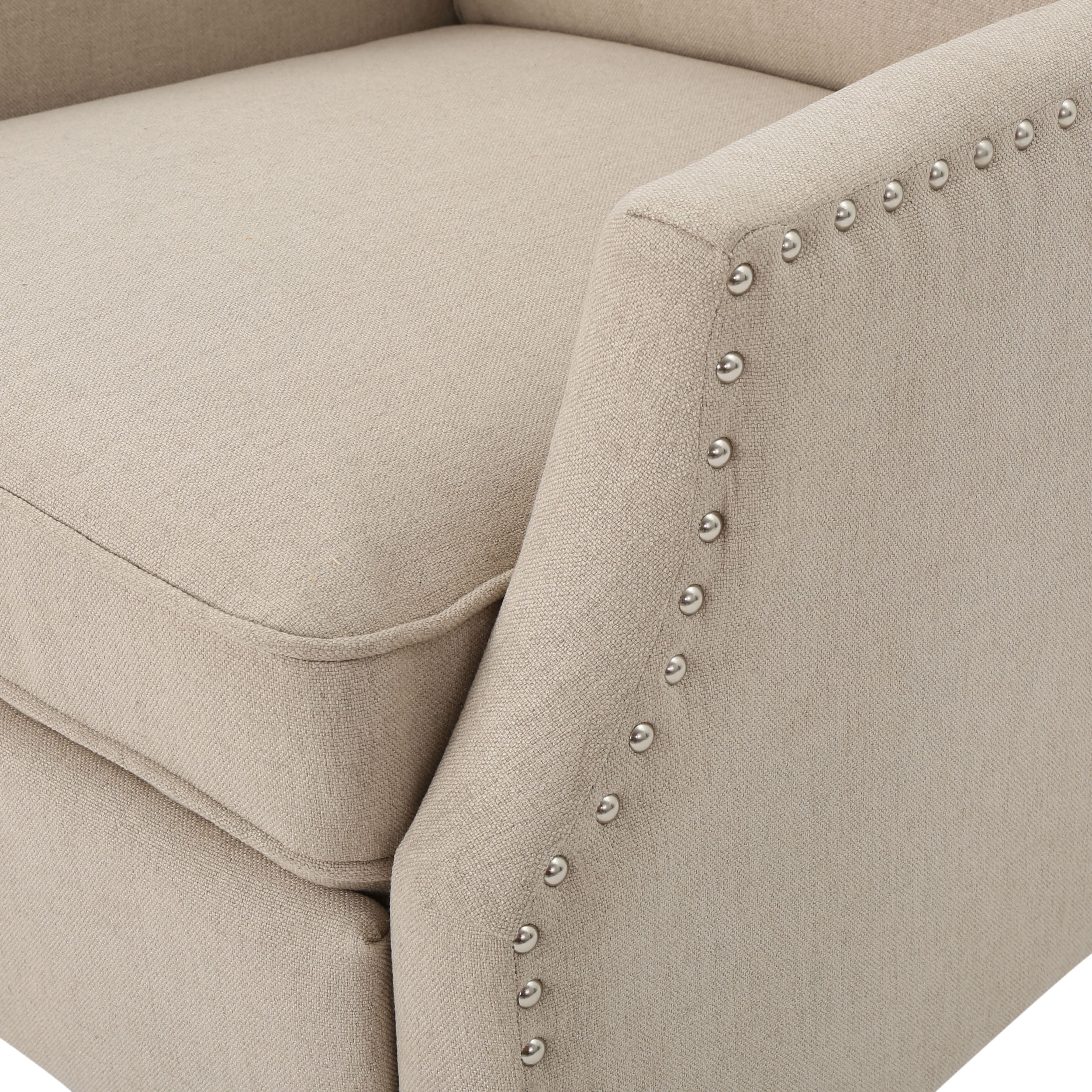 Noble House Wescott Fabric Wing Back Recliner, Set of 2, Beige