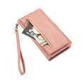 thumbnail image 2 of Allytechgroup Wallet Case for iPhone 16 Plus, [9 Card Slots] [Zipper Pocket] Luxury PU Leather Kickstand Magnetic Clasp Cover with Shoulder Strap & Hand Strap, Shockproof Anti-Fall Case, Rosegold, 2 of 10