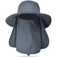 thumbnail image 1 of Sombrero de protección solar UV de ala ancha con protector facial y cubierta para el cuello (gris oscuro) TUNC Sencillez, 1 of 5