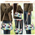 thumbnail image 4 of FORMRS Womens Shoulder Bag with Chain Strap Clutch Purse Cute Tote Handbag, Gray Checkered Pattern, 4 of 7