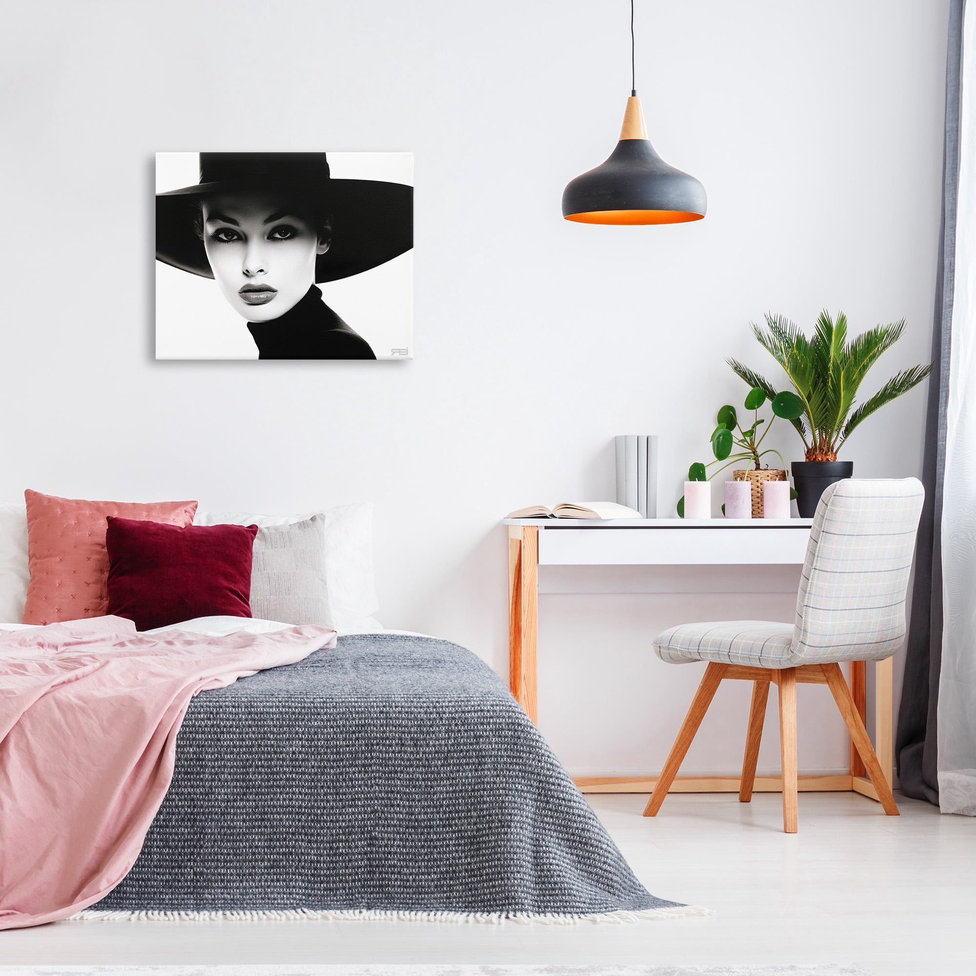 Stupell Industries Female Fashion Portrait Beauty & Fashion Painting Gallery Wrapped Canvas Art Print Wall Art, 30 x 24